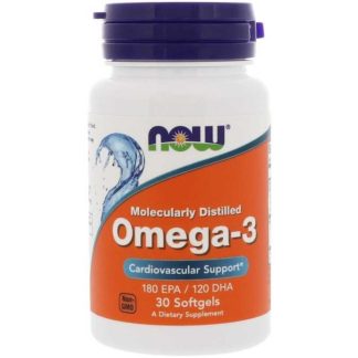 Omega-3 NOW 30 капсул 1000 мг для укрепления сердца и усиления жиросжигания цена