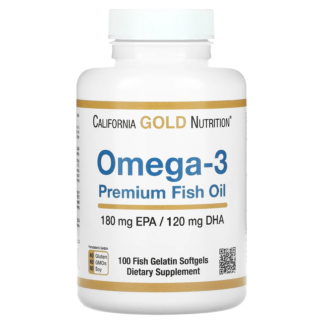 California Gold Nutrition Omega-3 Premium Fish Oil Softgels 100 капсул продажа